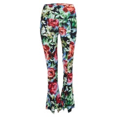 Norma Kamali - Pantalon cloche en jersey imprimé floral multicolore M