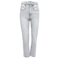 Isabel Marant Grey Washed Denim High Waist Jeans S Waist 26"