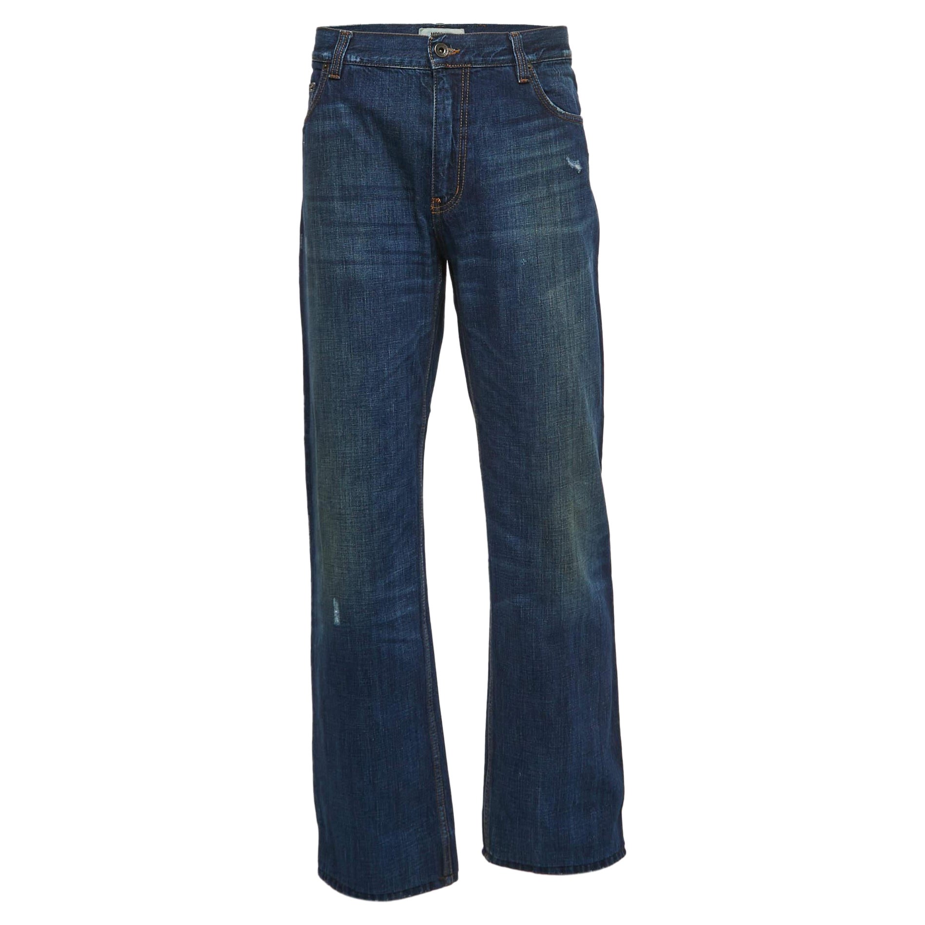 Moschino Jeans Blue Washed Denim Jeans 3XL Waist 38