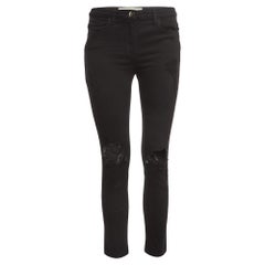 Elisabetta Franchi Schwarze Distressed Denim Skinny Jeans M Taille 30"