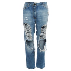 Elisabetta Franchi Blue Ripped Denim Jeans M Waist 30"