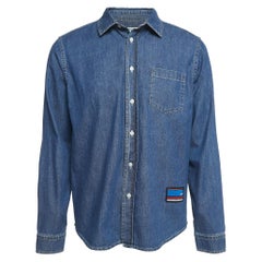 Kenzo Blue Denim Logo Patch Button Front Shirt M