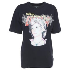 Camiseta de media manga de algodón con estampado retro negro Off-White M