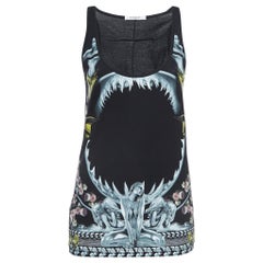 Givenchy Schwarzes Strick-Tanktop aus Baumwollstrick mit Druck S