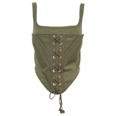 Dion Lee Green Cotton Blend Corset Top M