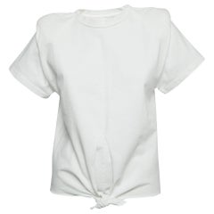 Isabel Marant White Cotton Knotted T-Shirt XS