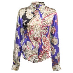 Just Cavalli - Camicia con bottoni in seta stampata multicolore - M. I.