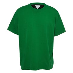 Bottega Veneta Green Cotton Double Layered Round Neck T-Shirt M