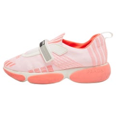 Prada Pink Fabric Slip On Sneakers Size 38