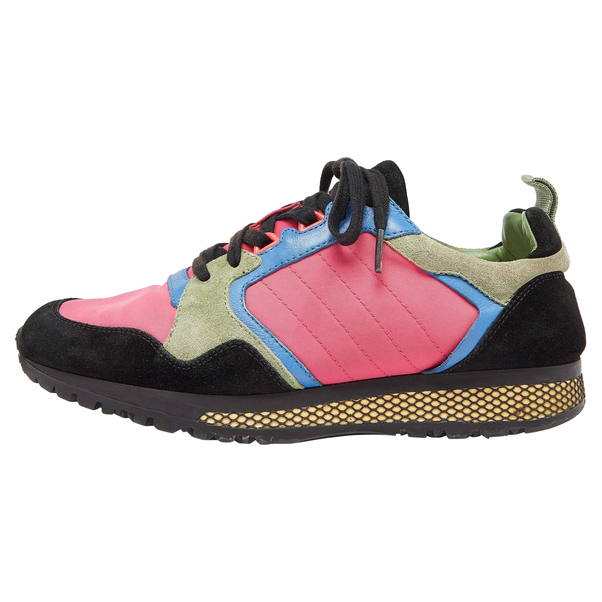 Gucci Multicolor Suede and Nylon Icaro Sneakers Size 40.5 For Sale