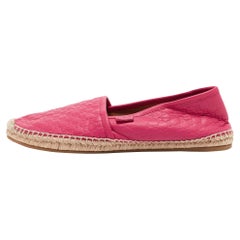 Gucci Pink Microguccissima Leather Espadrille Flats Size 39.5