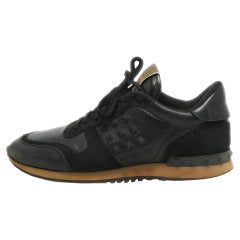 Valentino Black Leather and Suede Rockrunner Sneakers Size 42