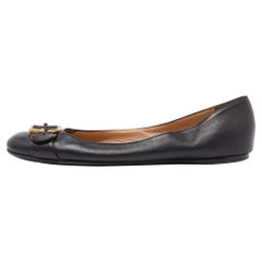 Gucci Black Leather Ballet Flats Size 41