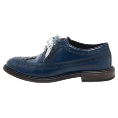 Burberry Blue Brogue Leather Alexton Lace Up Oxford Size 42.5