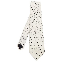 Dolce & Gabbana White Dot Printed Silk Satin Tie