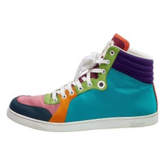 Gucci Multicolor Satin Coda High Top Sneakers Size 43