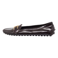 Louis Vuitton Burgundy Patent Oxford Ballet Flats Size 39