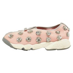 Dior Pink Mesh Fusion Low Top Sneakers Size 37.5