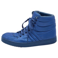 Gucci Blue Nylon Coda High Top Sneakers Size 41.5