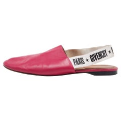 Givenchy Pink Leather Rivington Slingback Flats Size 37
