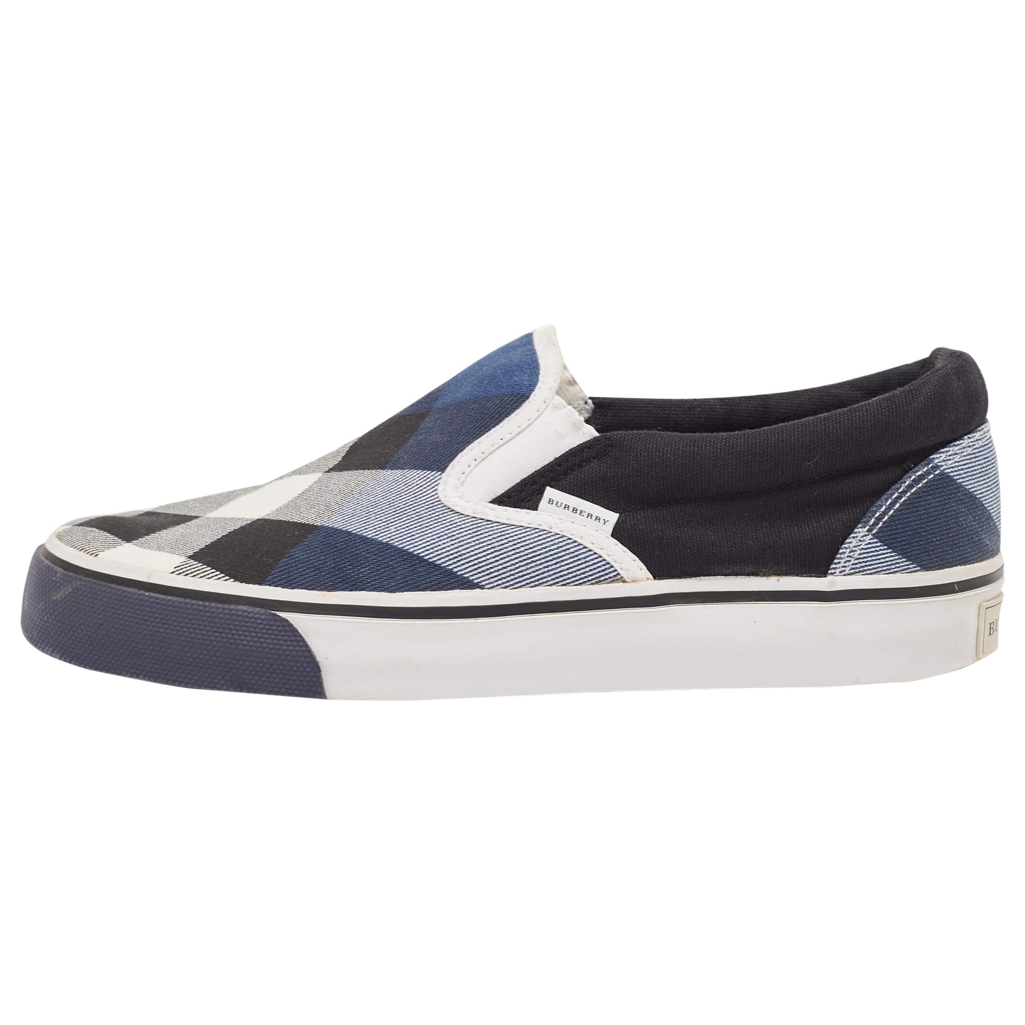 Burberry Tricolor Nova Check Canvas Slip On Sneakers Size 38 For Sale ...