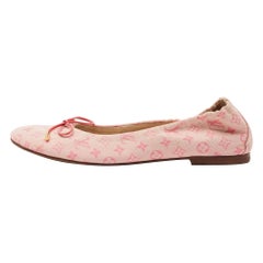 Louis Vuitton Pink Monogram Canvas Mini Lin Ballet Flats Size 36.5