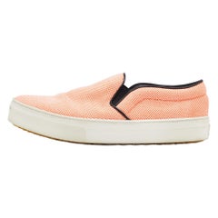 Celine Orange Canvas Slip On Turnschuhe Größe 38