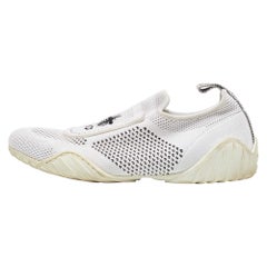 Dior White Knit Fabric D-Fence Sneakers Size 37.5