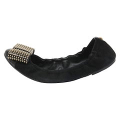 Louis Vuitton - Ballerine in pelle scamosciata e vernice con fiocco Mimi Taglia 38