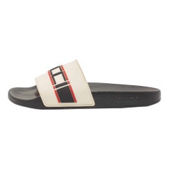 Gucci Off White Rubber Logo Slides Size 38