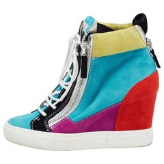 Giuseppe Zanotti Scarpe da ginnastica alte in pelle scamosciata multicolore misura 35