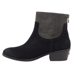 Zadig & Voltaire Black/Grey Suede Ankle Boots Size 36