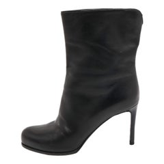 Louis Vuitton Black Leather Ankle Booties Size 38
