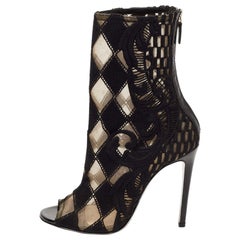 Balmain - Stivaletti in rete e tessuto nero taglia 38