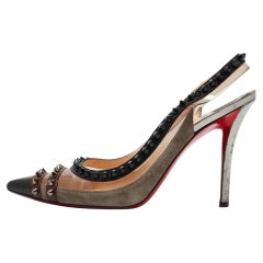 Christian Louboutin Black Suede and Patent Paulina  Pumps Size 37.5