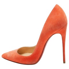 Christian Louboutin Orange Suede So Kate Pumps Size 38