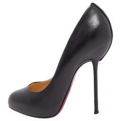 Christian Louboutin Black Leather Big Lips Pumps Size 38