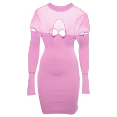 Nana Jacqueline Purple Knit Cut-Out Bodycon Dress M
