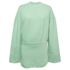 The Attico Pastel Green Cotton Sweatshirt Mini Dress S