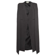 Lavish Alice Black Stretch Crepe Long Cape Blazer M