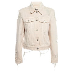 J Brand Cream Distressed & Ripped  I.L.A. Veste boutonnée en denim