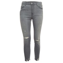 Jean Brandely Jean skinny en denim déchiré à ourlet contrasté M Taille 29