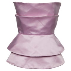 Emporio Armani Pink Silk Satin Strapless Top M