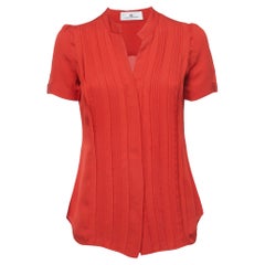 CH Carolina Herrera Rotes Seidenoberteil S