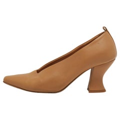 Bottega Veneta Brown Leather Pointed Toe Pumps Size 36