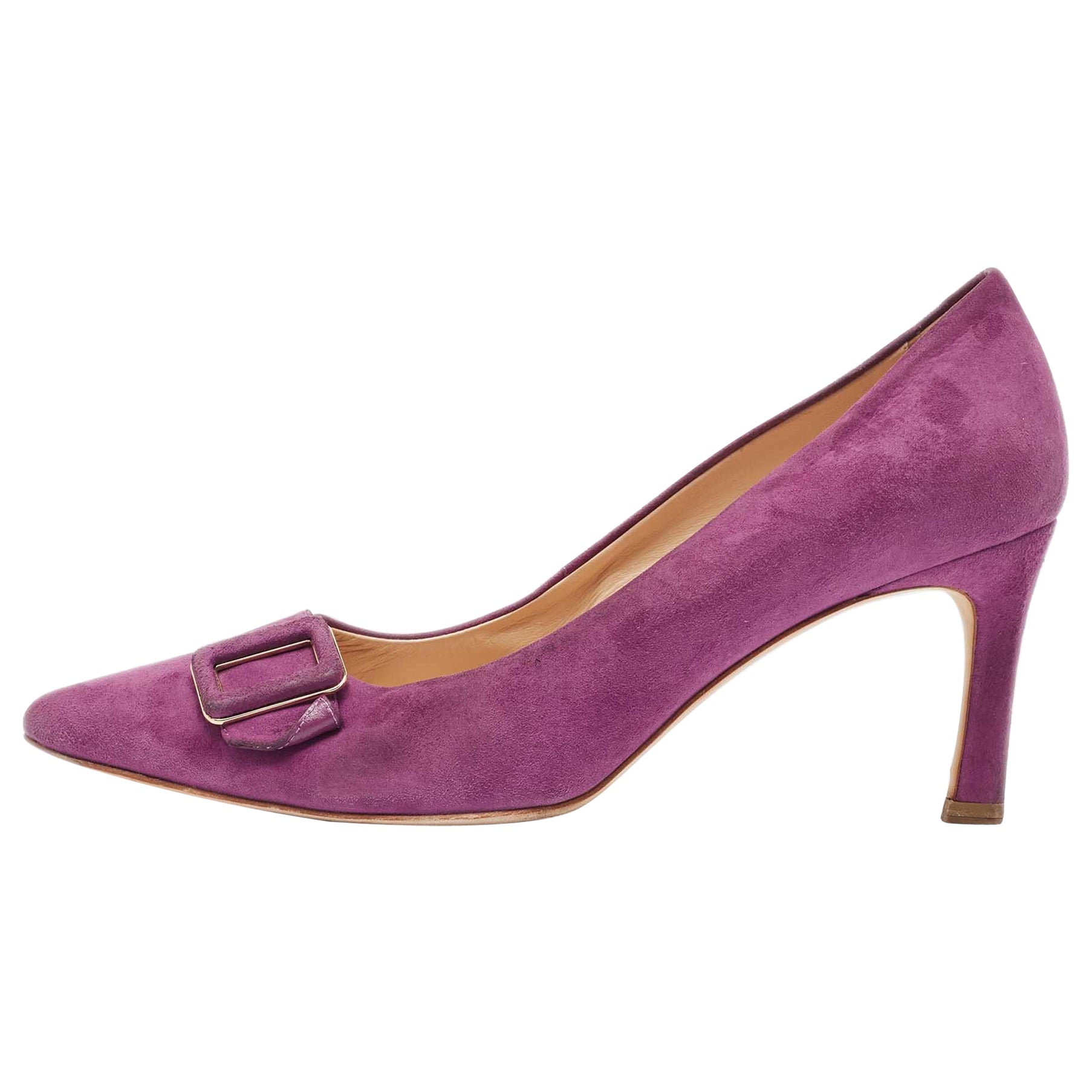 Tod's escarpins à boucle en daim violet, taille 40