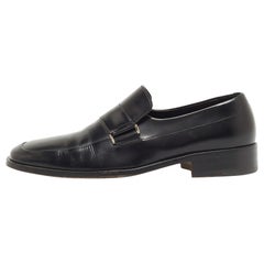 Gucci Slip On Loafers aus schwarzem Leder, Größe 45