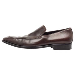 Gucci Brown Leather Horsebit Loafers Size 41