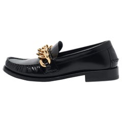 Versace Black Leather Chain Loafers Szie 39