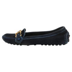Louis Vuitton - Mocassini Oxford in pelle scamosciata blu navy - misura 35,5